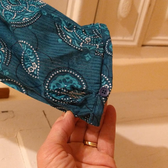 Christopher and Banks turquoise print cotton top Sz XL - Picture 5 of 10